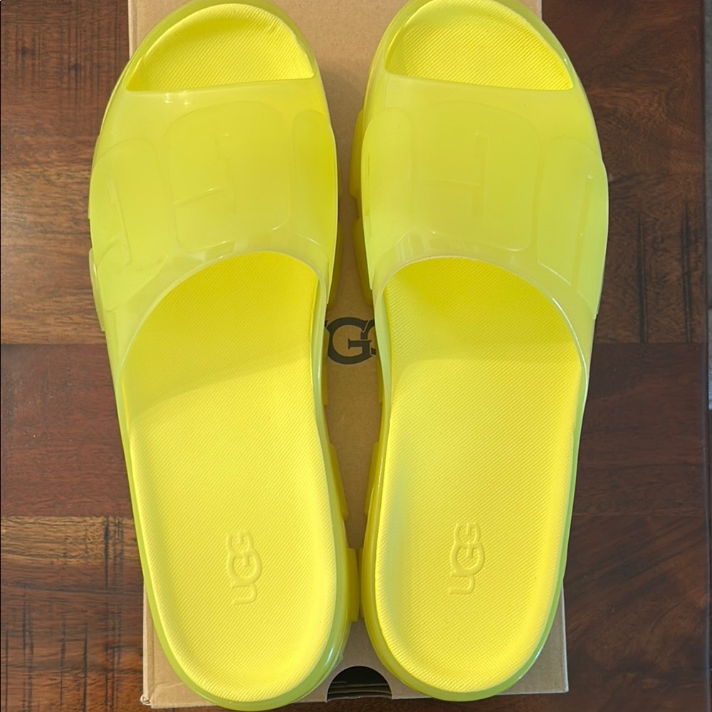 UGG Vibrant Yellow Slide Sandals